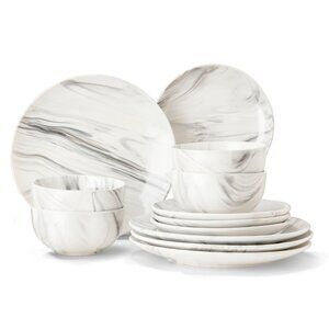 American Atelier Jupiter Dinnerware Set, 12 Piece - White